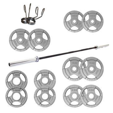 Body Power 147.5kg Cast Iron Tri-Grip Olympic Weight Set