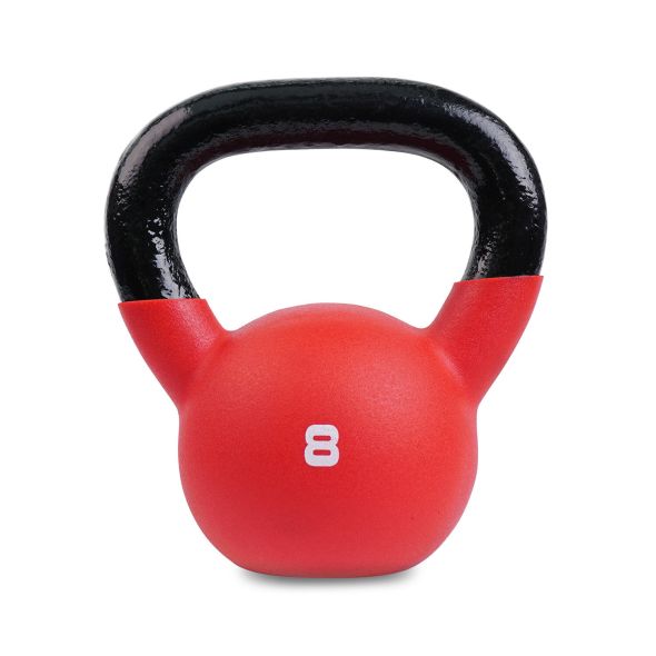 Body Power 8kg Neoprene Covered Kettlebell (Red)