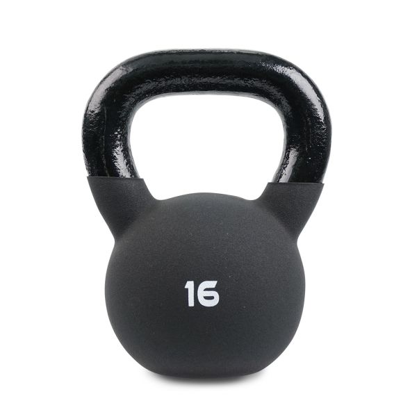 Body Power 16kg Neoprene Covered Kettlebell (Black)
