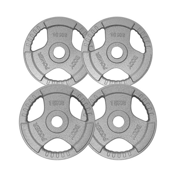 Body Power 50Kg Tri Grip Olympic Weight Plate Set