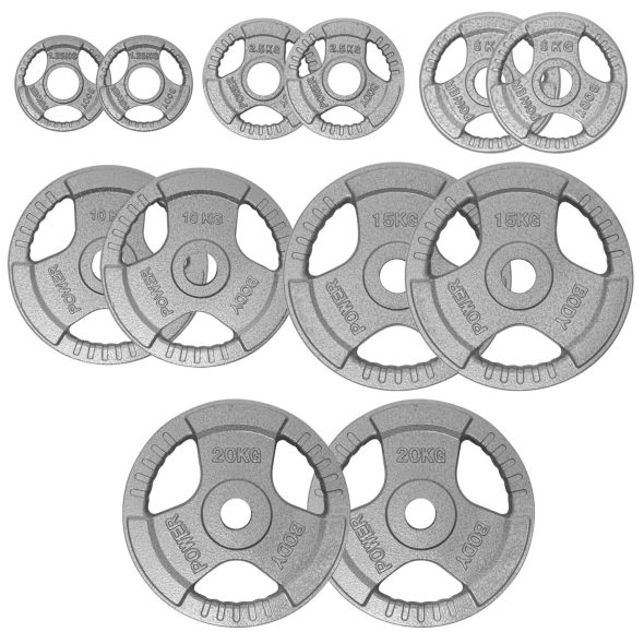 Body Power 107.5Kg Tri Grip Olympic Weight Plate Set