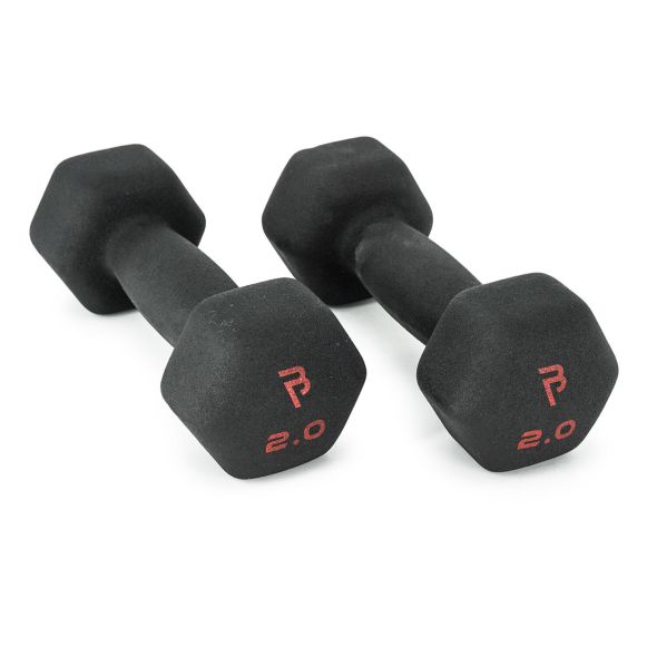 Body Power 2Kg Neoprene Hex Dumbbells (x2)