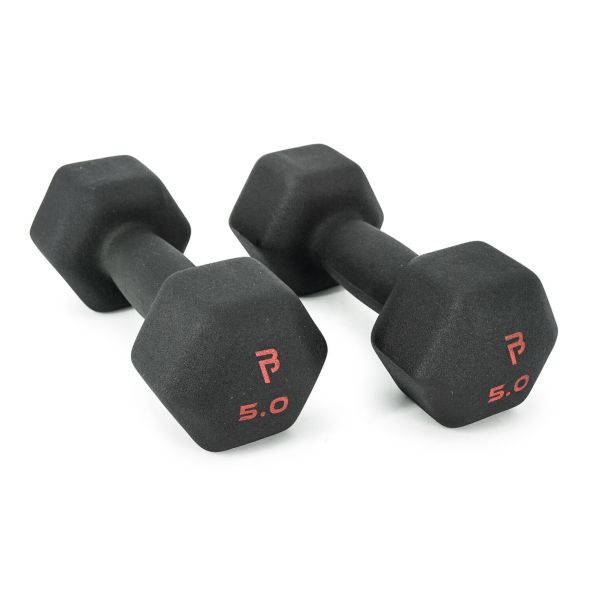 Body Power 5Kg Neoprene Hex Dumbbells (x2)