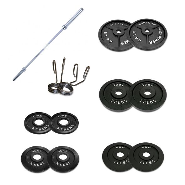 Body Power 92.5kg Olympic Weight Set (6ft Bar)