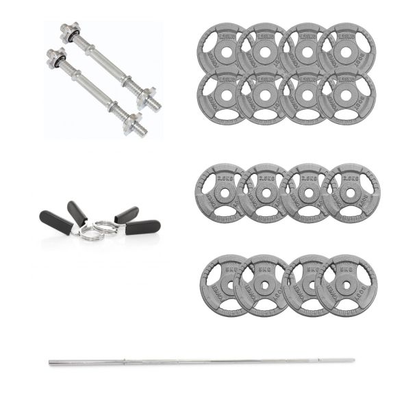 Body Power 52kg 7ft Tri-Grip Combi Standard Weight Set