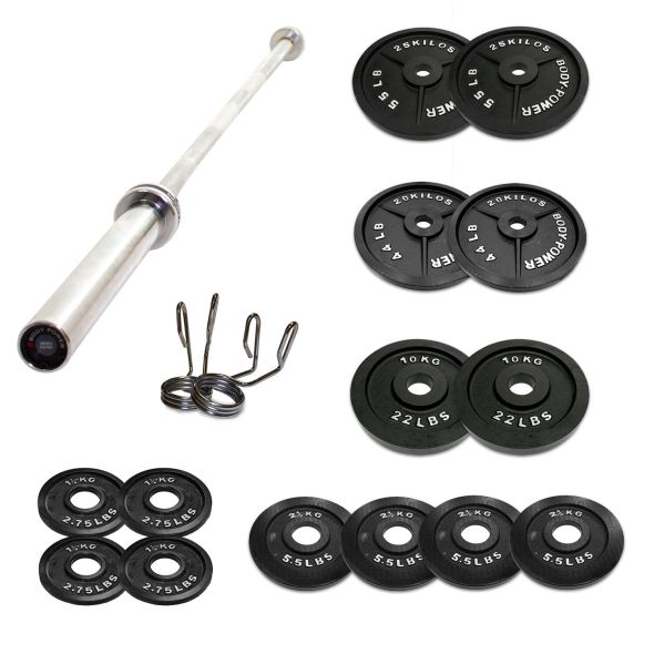 Body Power 145kg Cast Iron Olympic Weight Set