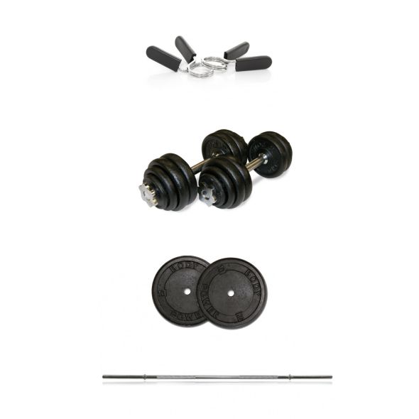 Body Power 55kg 5ft Standard Barbell & Dumbbell Weight Set