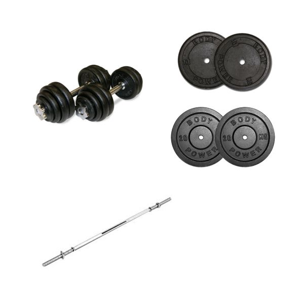 Body Power 98.5kg 6ft Spinlock Barbell & Dumbbell Weight Set