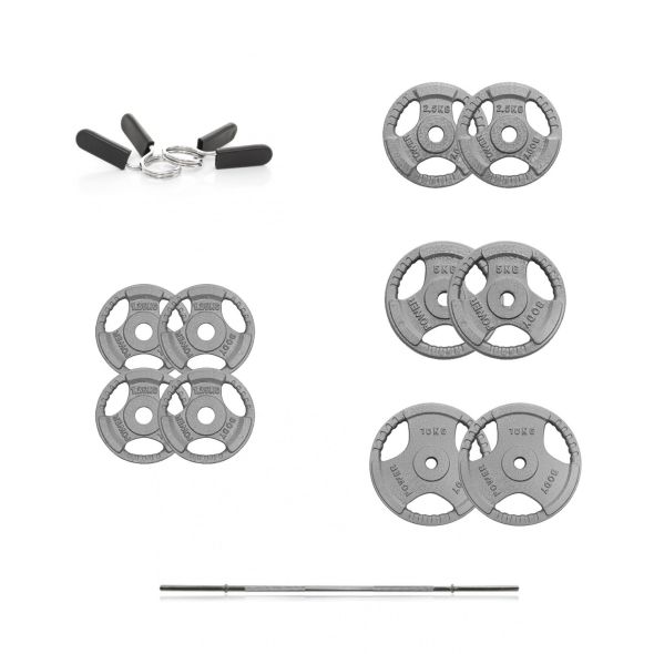 Body Power 46kg 5ft Tri-Grip Standard Weight Set