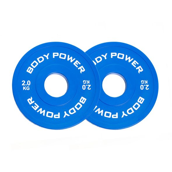 Body Power 2Kg Coloured Fractional Olympic Disc (x2)