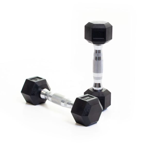 Body Power 2Kg Rubber Hex Dumbbells (x2)
