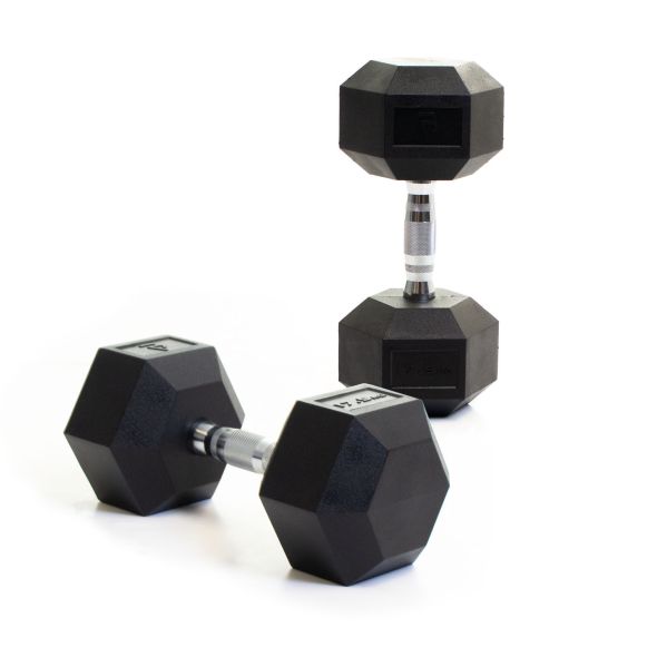 Body Power 17.5Kg Rubber Hex Dumbbells (x2)