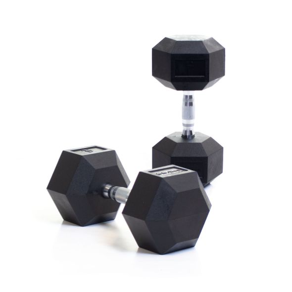 Body Power 22.5Kg Rubber Hex Dumbbells (x2)