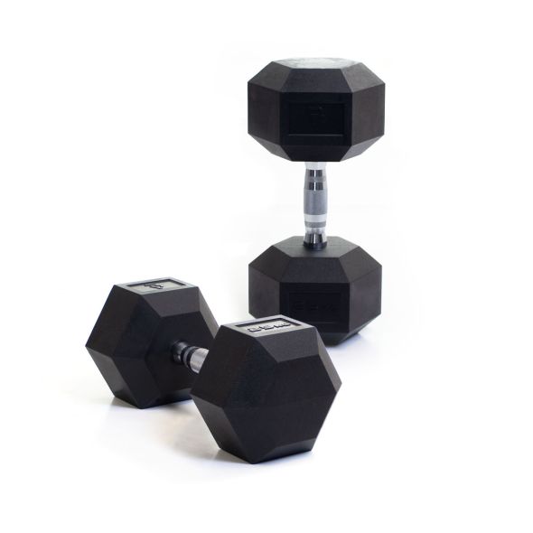 Body Power 27.5Kg Rubber Hex Dumbbells (x2)