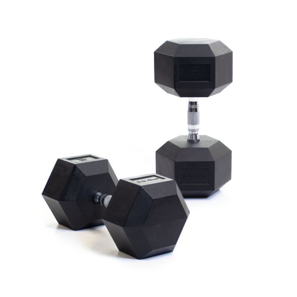 Body Power 32.5Kg Rubber Hex Dumbbells (x2)
