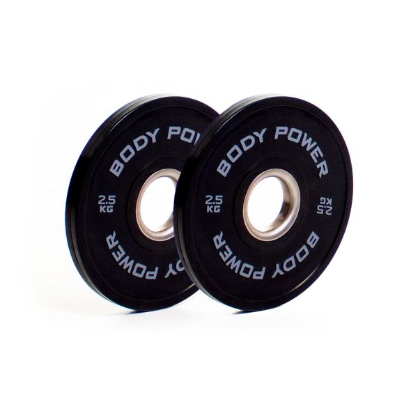 Body Power 2.5Kg Solid Rubber Olympic Weight Plates (x2)