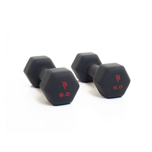 Body Power 6Kg Neoprene Hex Dumbbells (x2)