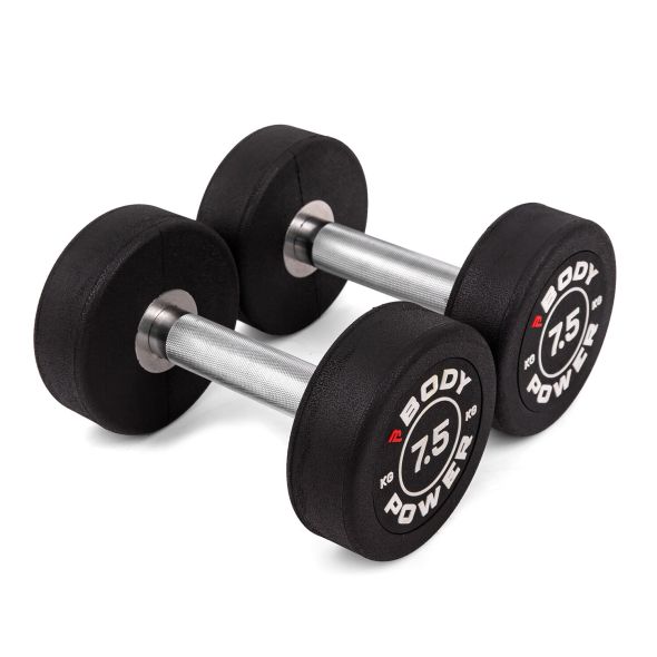 Body Power 7.5kg Pro Round Rubber Dumbbells (x2)