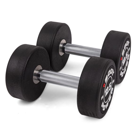 Body Power 12.5kg Pro Round Rubber Dumbbells (x2)