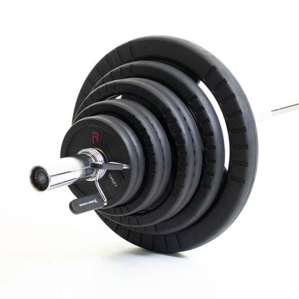 Body Power 125kg Rubber Tri-Grip Olympic Weight Set