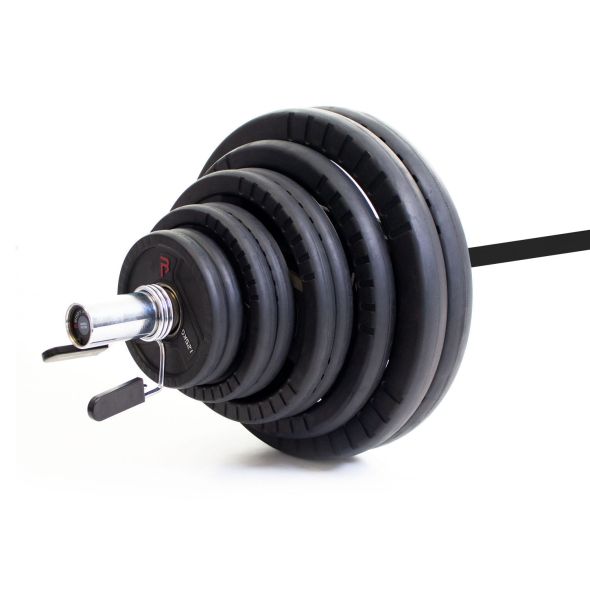 Body Power 155kg Rubber Tri-Grip Olympic Weight Set