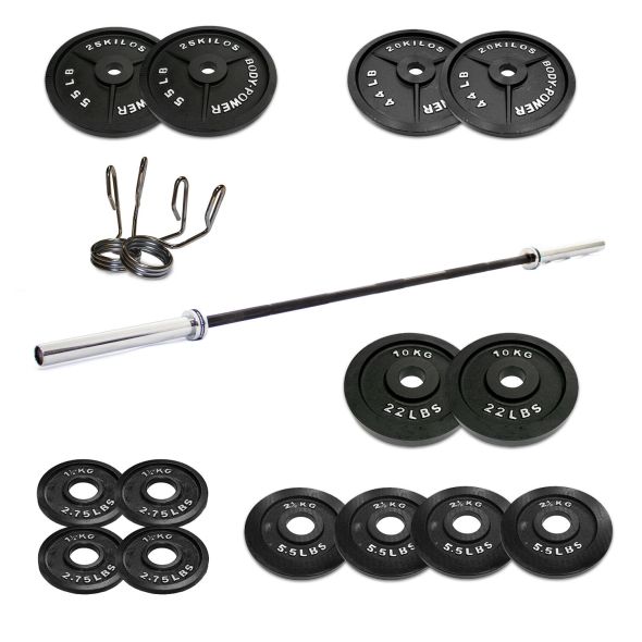 Body Power 145kg Cast Iron Olympic Weight Set
