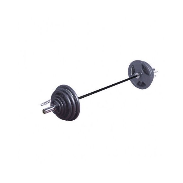 Body Power 145kg Cast Iron Tri-Grip Olympic Weight Set
