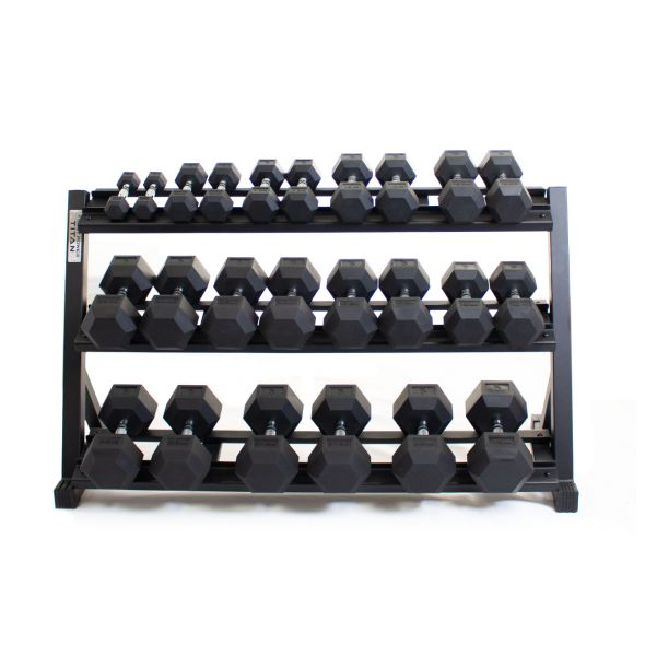 Body Power TITAN Heavy Duty Dumbbell Rack with Body Power 2.5kg to 30kg Rubber Hex Dumbbell Set