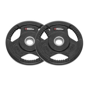 Body Power 1.25Kg Rubber Encased Tri Grip Standard Weight Plates (x2)