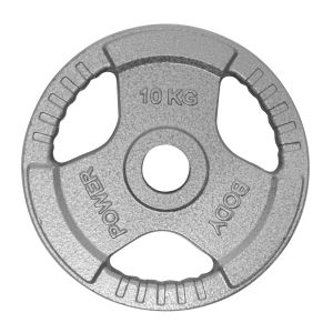 Body Power 10Kg Tri Grip Cast Iron Olympic Weight Plates (x2)