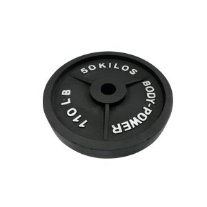 Body Power 50Kg Machined Cast Iron Olympic Weight Plates (x2)