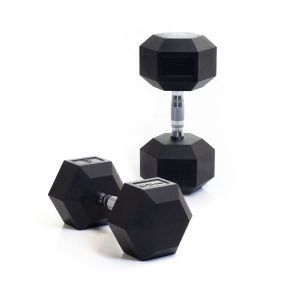 Body Power 27.5Kg Rubber Hex Dumbbells (x2)