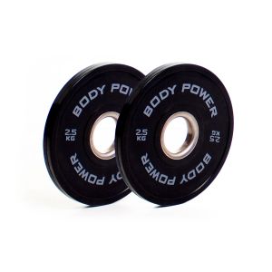 Body Power 2.5Kg Solid Rubber Olympic Weight Plates (x2)