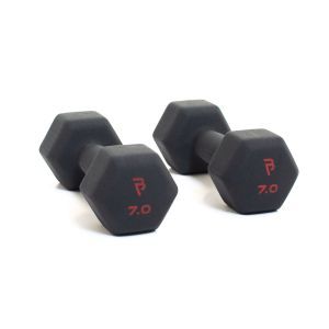 Body Power 7Kg Neoprene Hex Dumbbells (x2)