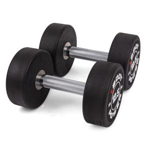 Body Power 12.5kg Pro Round Rubber Dumbbells (x2)