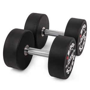 Body Power 27.5kg Pro Round Rubber Dumbbells (x2)