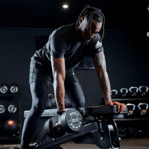 Body Power Pro Round Rubber Dumbbell Set - 2.5kg to 12.5kg and 32 Inch 2-Tier Rack