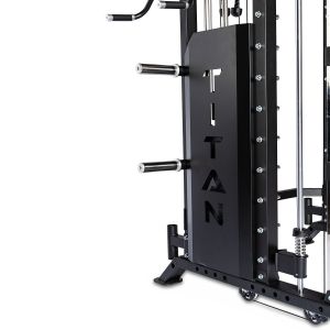 Body Power TITAN MFT Elite - Multi-Functional Trainer with Counterbalanced Smith and Half Rack, 170kg Rubber Crumb Olympic Bumper Plate and Bar Set and F2I V2 Bench
