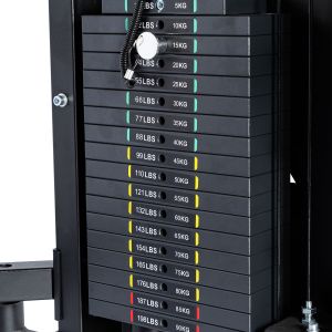 Body Power TITAN MFT Elite - Multi-Functional Trainer with Counterbalanced Smith and Half Rack, 170kg Rubber Crumb Olympic Bumper Plate and Bar Set and F2I V2 Bench