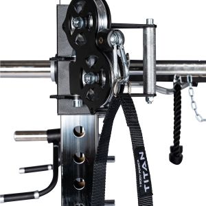 Body Power TITAN MFT Elite - Multi-Functional Trainer with Counterbalanced Smith and Half Rack, 170kg Rubber Crumb Olympic Bumper Plate and Bar Set and F2I V2 Bench