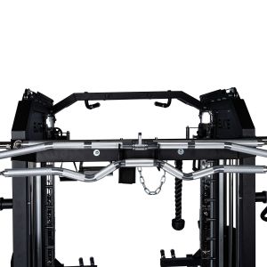 Body Power TITAN MFT Elite - Multi-Functional Trainer with Counterbalanced Smith and Half Rack, 170kg Rubber Crumb Olympic Bumper Plate and Bar Set and F2I V2 Bench