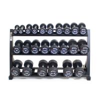 Body Power TITAN Heavy Duty Dumbbell Rack with Body Power 2.5kg to 30kg Pro Round Rubber Dumbbell Set