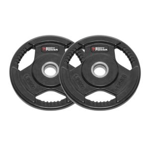 Body Power 1.25Kg Rubber Encased Tri Grip Standard Weight Plates (x2)