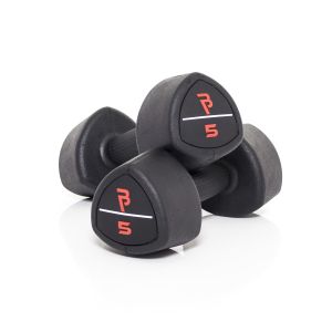 Body Power 5Kg Studio Rubber Dumbbells (x2)