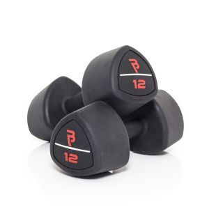 Body Power 12Kg Studio Rubber Dumbbells (x2)
