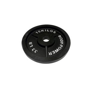 Body Power 15Kg Machined Cast Iron Olympic Weight Plates (x2)