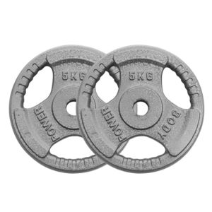 Body Power 5Kg Standard Tri Grip Weight Plates (x2)