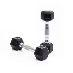 Body Power 2Kg Rubber Hex Dumbbells (x2)