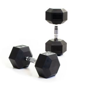 Body Power 17.5Kg Rubber Hex Dumbbells (x2)