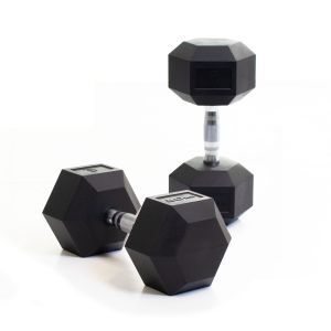 Body Power 20Kg Rubber Hex Dumbbells (x2)